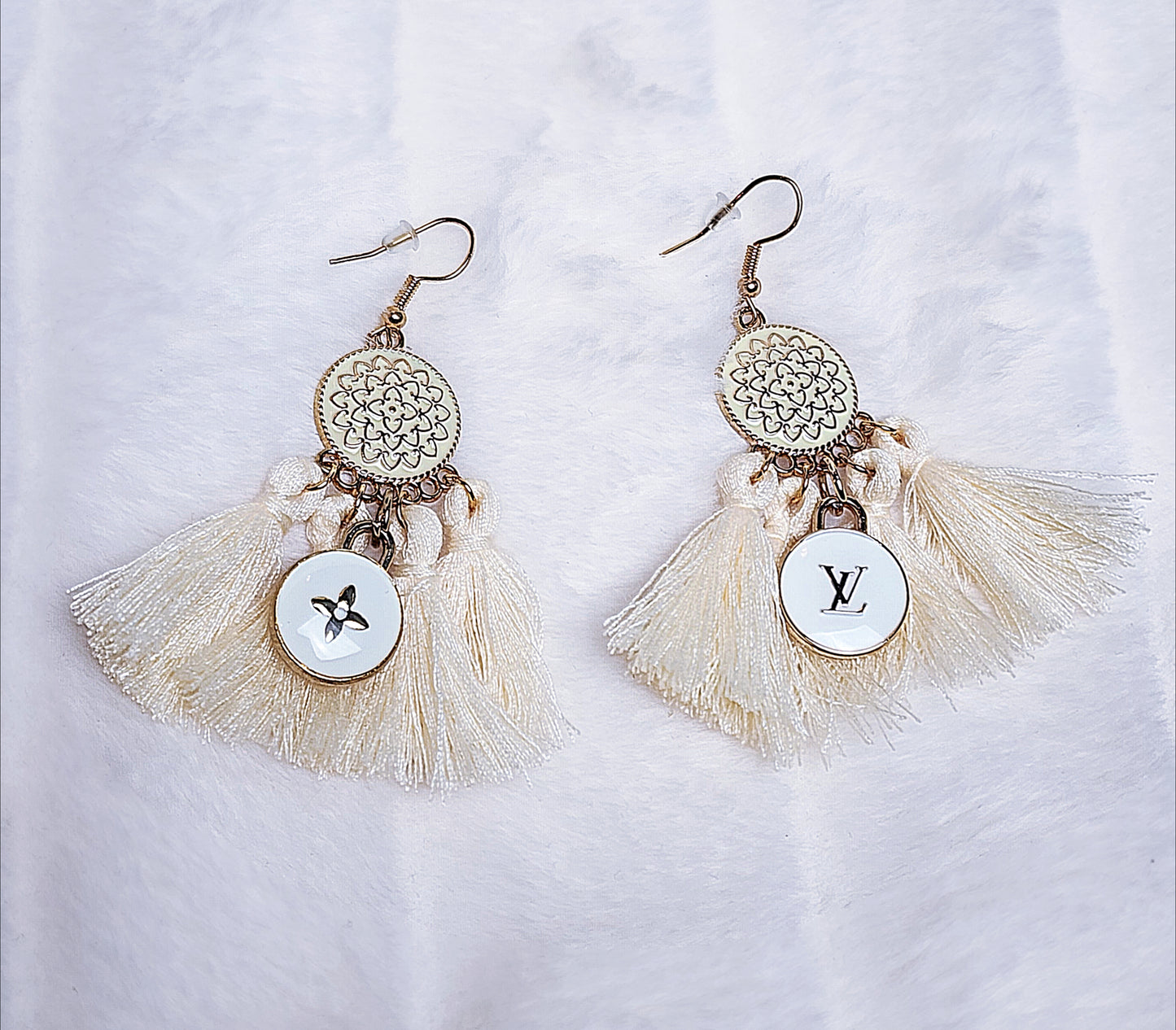 White Boho Earrings