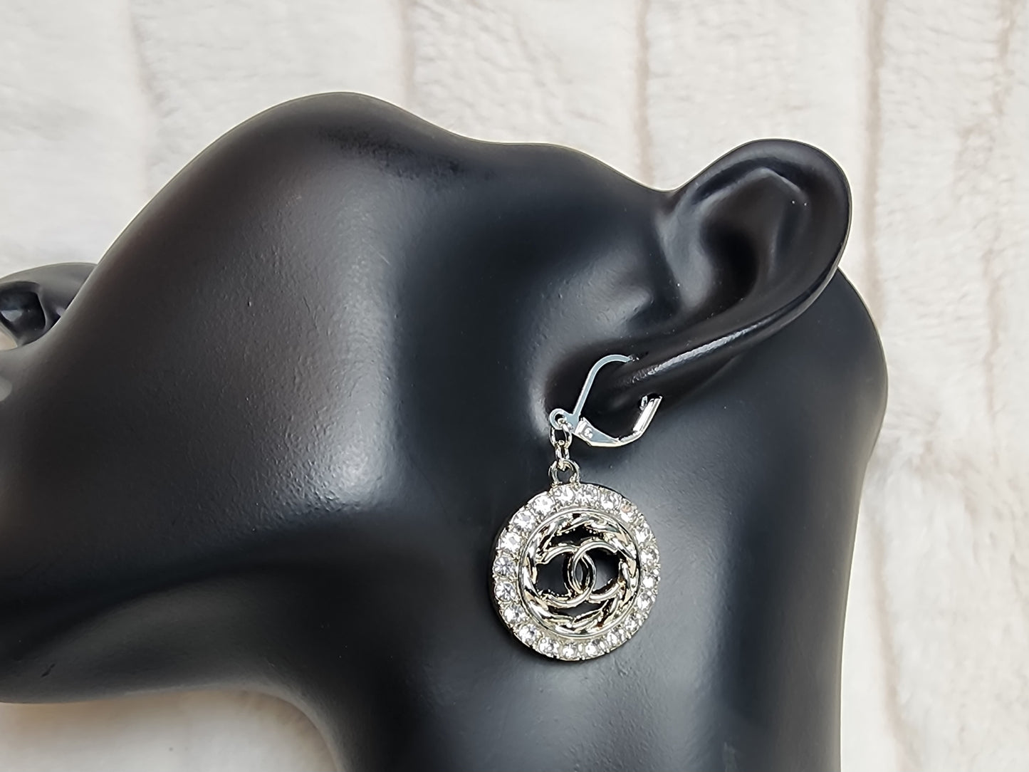 Pretty in Silver Rhinestone Earrings