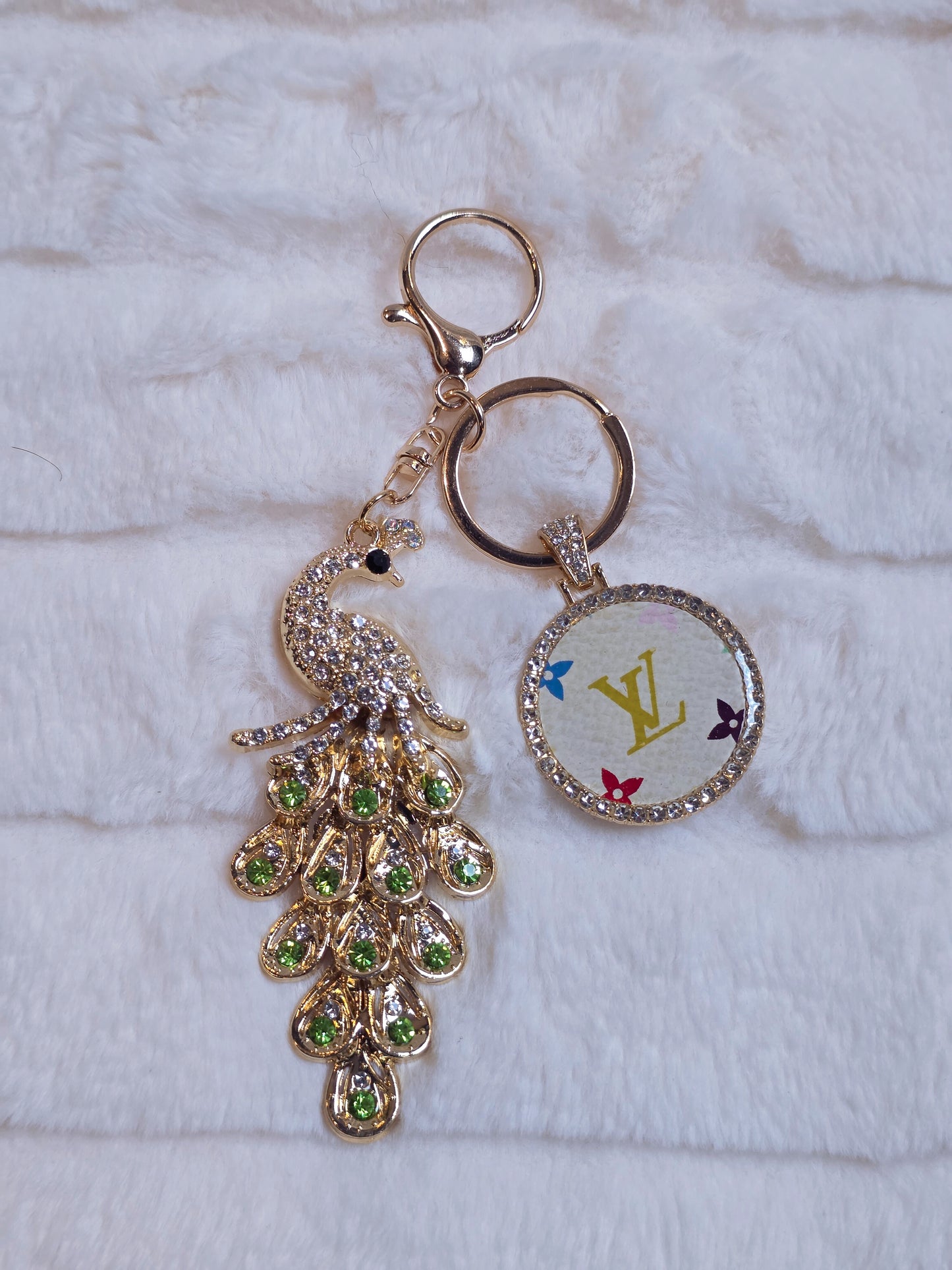 Green Peacock Keychain