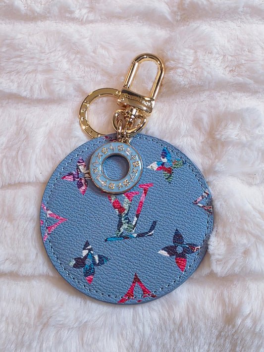 Blue Floral Keychain