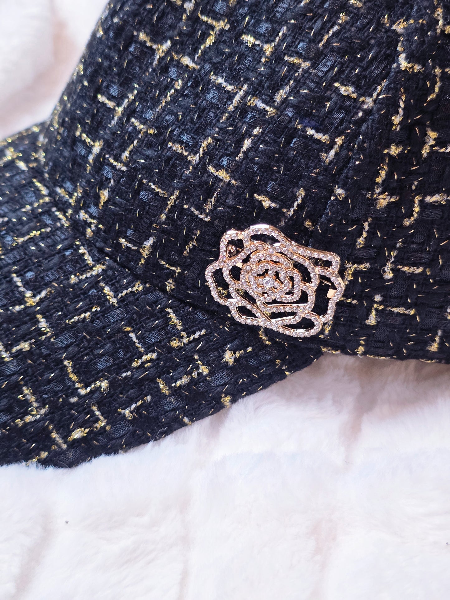 Tweed Camellia Baseball Hat