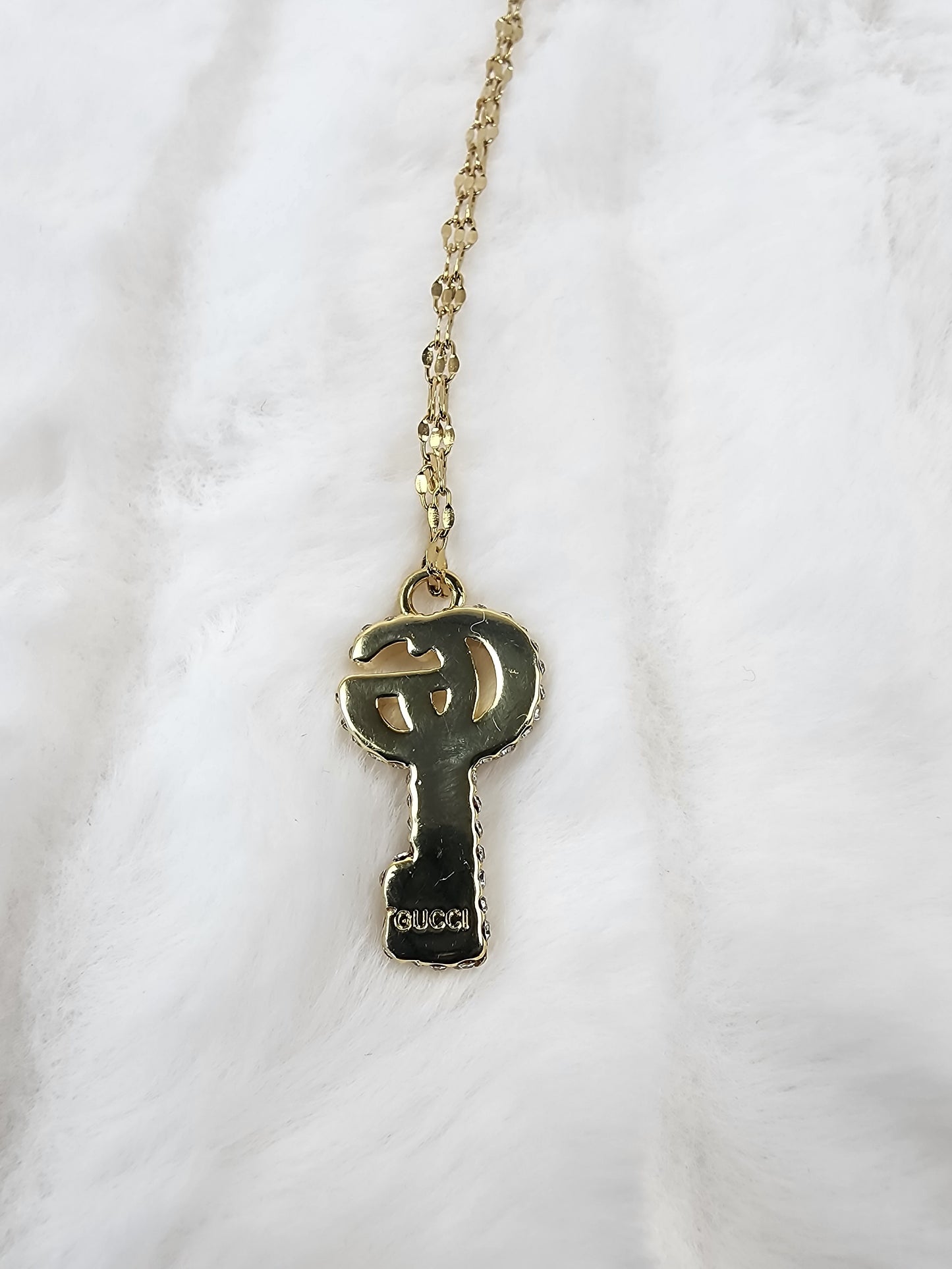 Upcycled Gold Key Zipper Pull Necklace