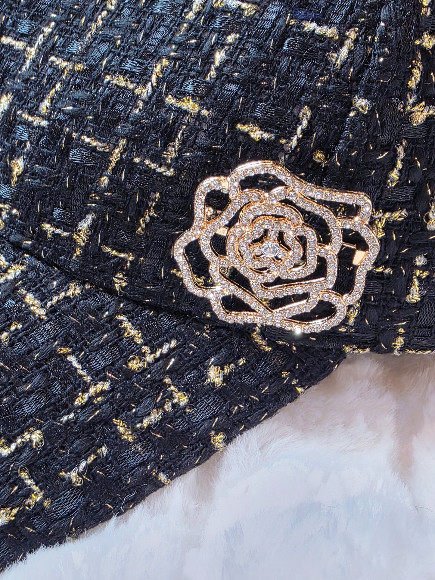 Tweed Camellia Baseball Hat