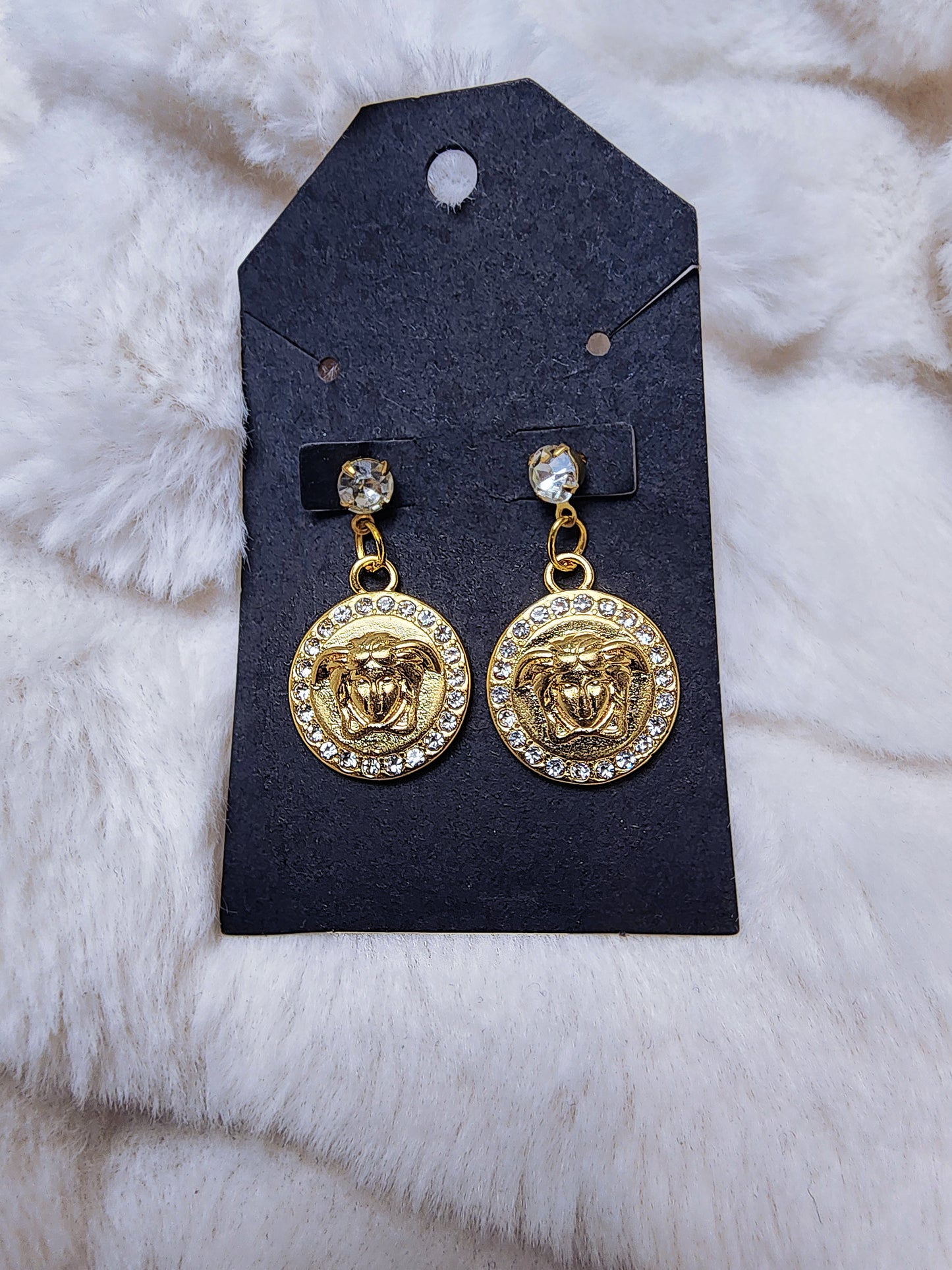Gold Rhinestone Post Earrings