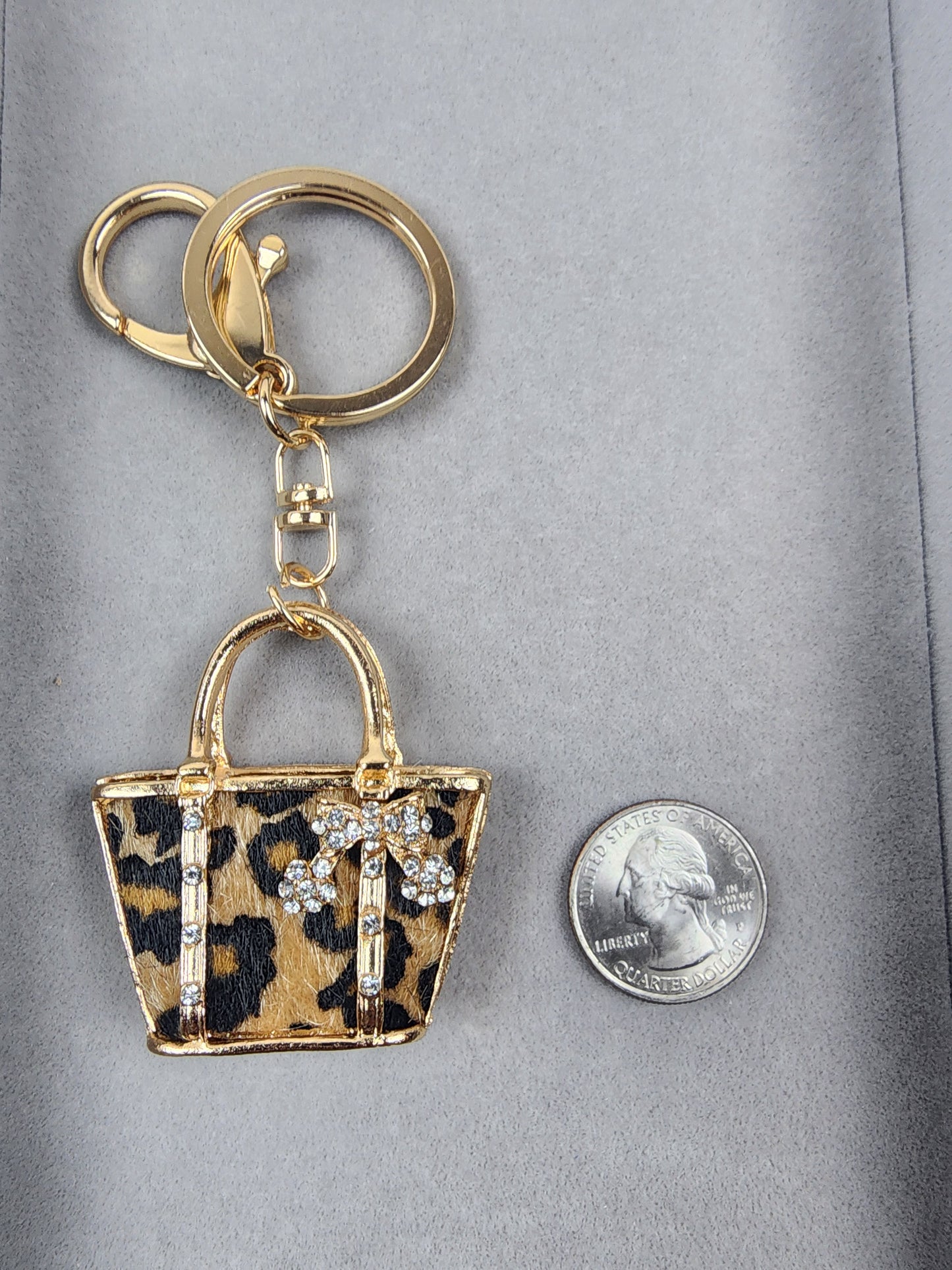 Leopard Print Handbag Keychain