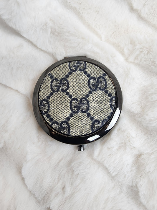 Repurposed Gunmetal Compact Mirror